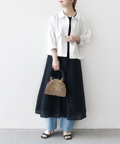 セール】SHIPS any:〈洗濯機可能〉オックス ステッチ ショート シャツ