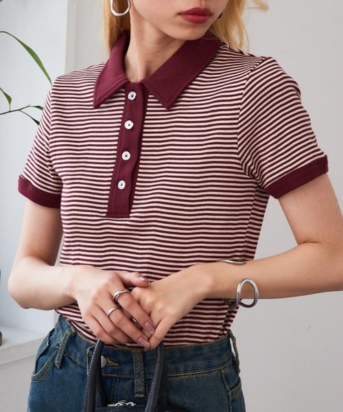 MILLER(ミラー)の「【Robert P. Miller】Prib Polo shirts RM251-2207 ※(ポロシャツ・レディース・マルチ/アイボリー/その他2/ネイビー/ブラック/グリーン・FREE)」の2枚目の写真