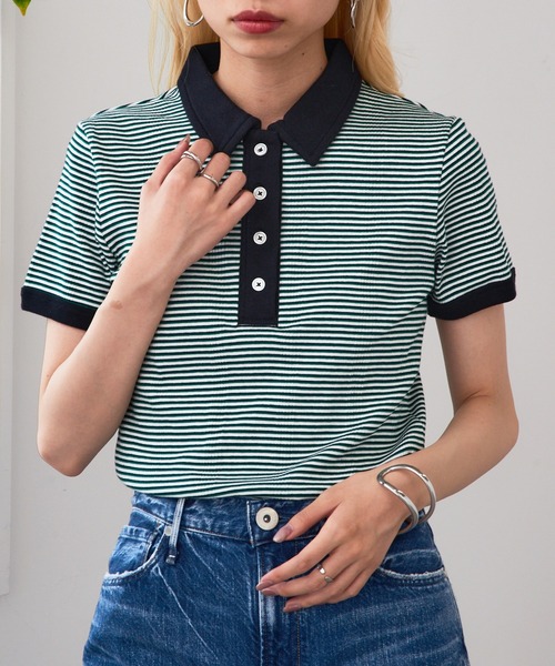 MILLER(ミラー)の「【Robert P. Miller】Prib Polo shirts RM251-2207 ※(ポロシャツ・レディース・マルチ/アイボリー/その他2/ネイビー/ブラック/グリーン・FREE)」の7枚目の写真