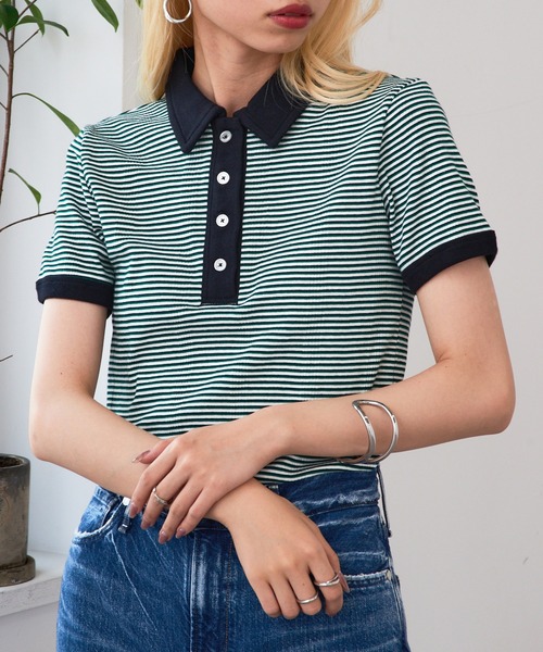 MILLER(ミラー)の「【Robert P. Miller】Prib Polo shirts RM251-2207 ※(ポロシャツ・レディース・マルチ/アイボリー/その他2/ネイビー/ブラック/グリーン・FREE)」の8枚目の写真