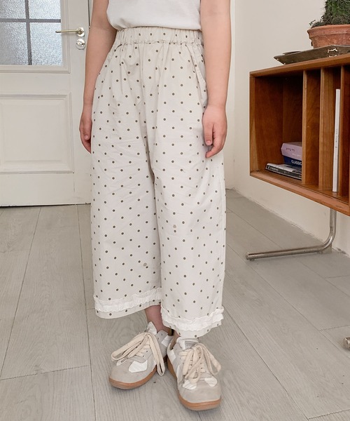aimoha（アイモハ）の「【aimoha-KIDS-】ドット柄　キッズガウチョパンツ（スラックス・キッズ・カーキ/ベージュ/グレー・90/100/110/120/130）」の14枚目の写真