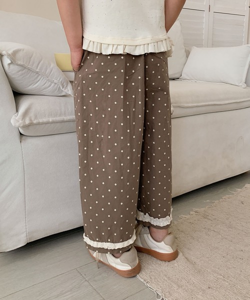 aimoha（アイモハ）の「【aimoha-KIDS-】ドット柄　キッズガウチョパンツ（スラックス・キッズ・カーキ/ベージュ/グレー・90/100/110/120/130）」の11枚目の写真