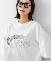 【CONVERSE/コンバース】×【TOM AND JERRY/トムとジェリー】ブランドロゴ プリント オーバーサイズ Tシャツ