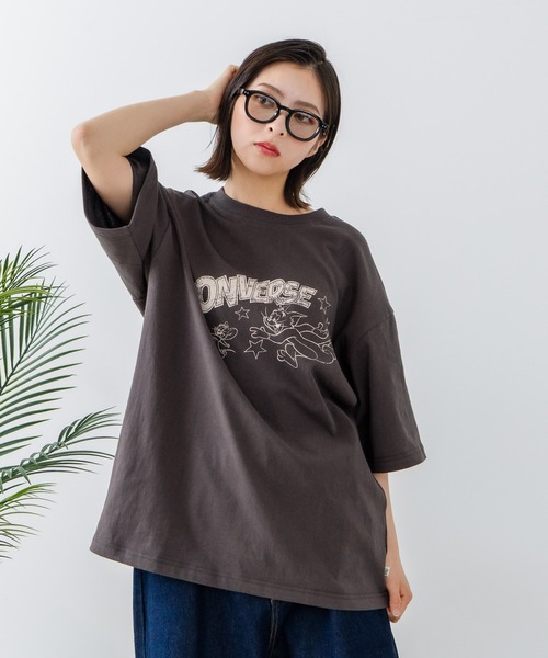 CONVERSE(コンバース)の「【CONVERSE/コンバース】×【TOM AND JERRY/トムとジェリー】ブランドロゴ プリント オーバーサイズ Tシャツ(Tシャツ/カットソー・レディース・ブラック/ホワイト・LARGE/MEDIUM)」の14枚目の写真