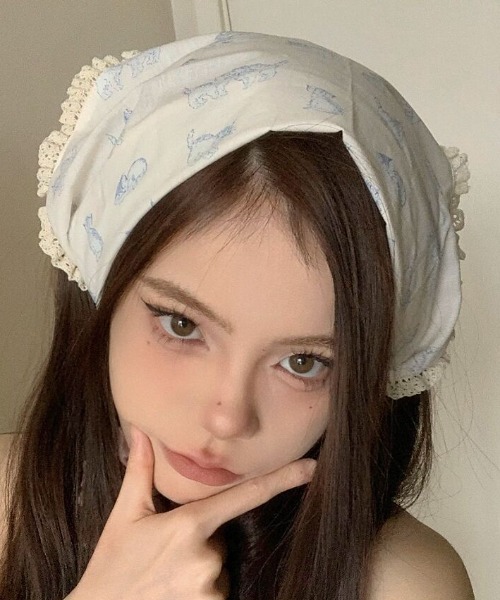 SHEPP(シープ)の「ねこちゃんバブーシュカ(その他ヘアアクセサリー・レディース・ホワイト・F)」の2枚目の写真