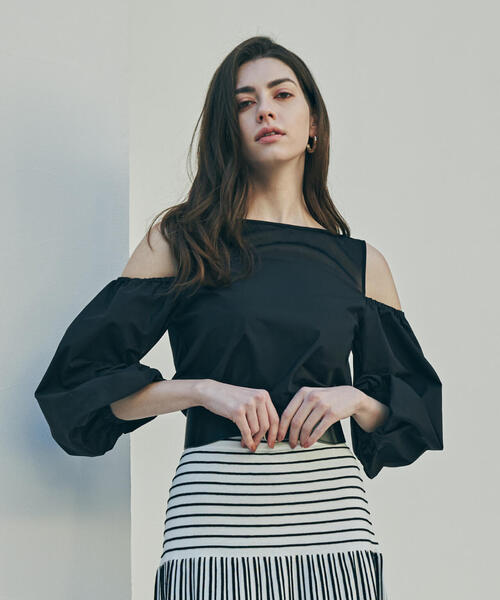 PINKY&DIANNE（ピンキーアンドダイアン）の「オフショルダーカットソートップス（Tシャツ/カットソー・レディース・ホワイト/ブラック・38）」の21枚目の写真