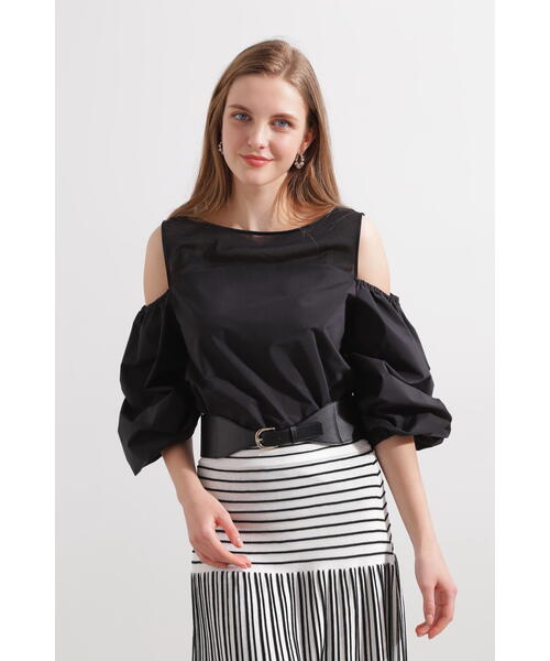 PINKY&DIANNE（ピンキーアンドダイアン）の「オフショルダーカットソートップス（Tシャツ/カットソー・レディース・ホワイト/ブラック・38）」の20枚目の写真