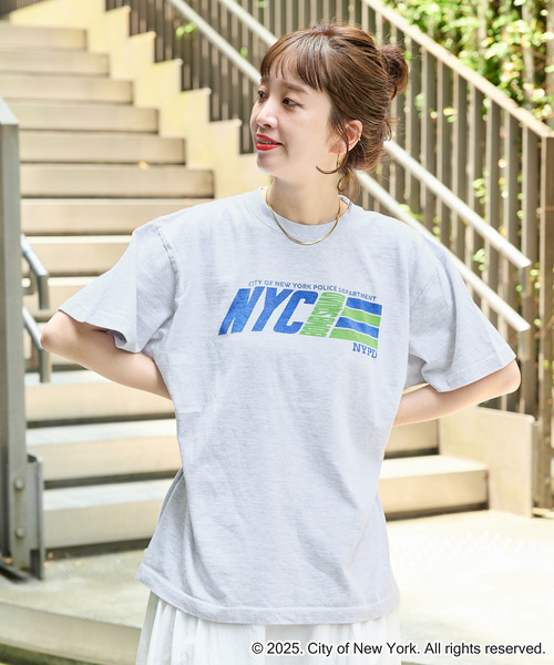 GOOD ROCK SPEED（グッドロックスピード）の「GOOD ROCK SPEED/グッドロックスピード NYC-b（Tシャツ/カットソー・レディース・ブラックミックス/ホワイト/ブラック系その他/チャコールグレー・FREE）」の2枚目の写真