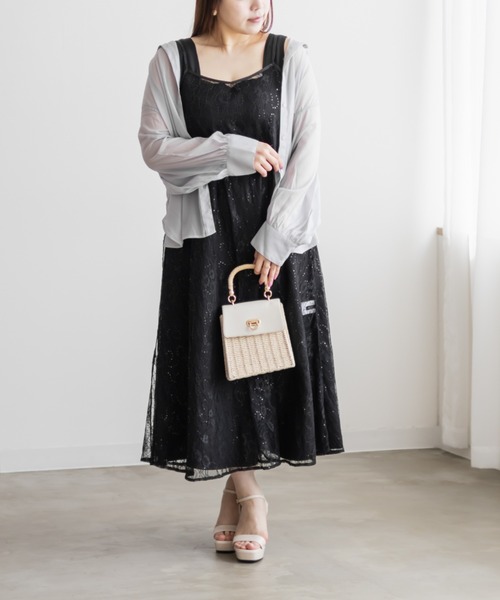 CLETTE(クレット)の「レースキャミソールセット3WAYワンピース(ワンピース・レディース・アイボリー/ブラック・4L/3L/LL)」の10枚目の写真