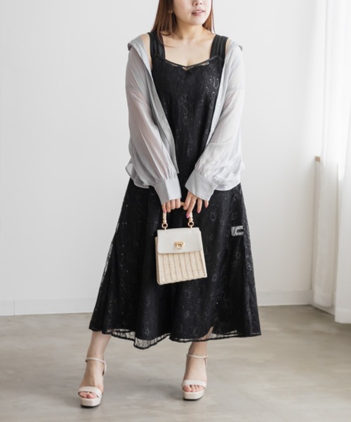 CLETTE(クレット)の「レースキャミソールセット3WAYワンピース(ワンピース・レディース・アイボリー/ブラック・4L/3L/LL)」の9枚目の写真