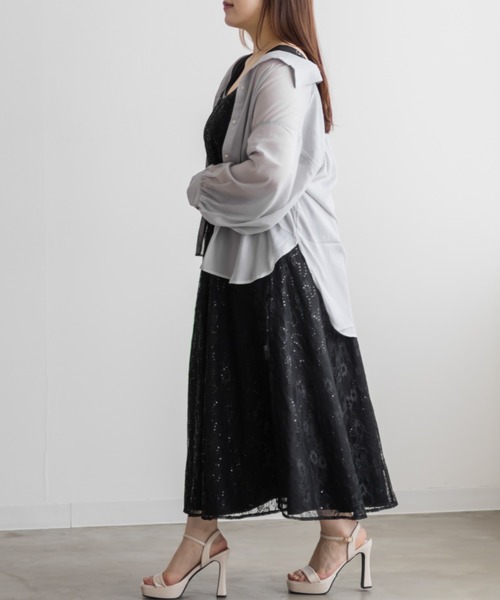 CLETTE(クレット)の「レースキャミソールセット3WAYワンピース(ワンピース・レディース・アイボリー/ブラック・4L/3L/LL)」の7枚目の写真