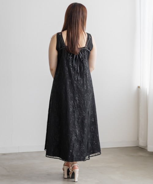 CLETTE(クレット)の「レースキャミソールセット3WAYワンピース(ワンピース・レディース・アイボリー/ブラック・4L/3L/LL)」の5枚目の写真