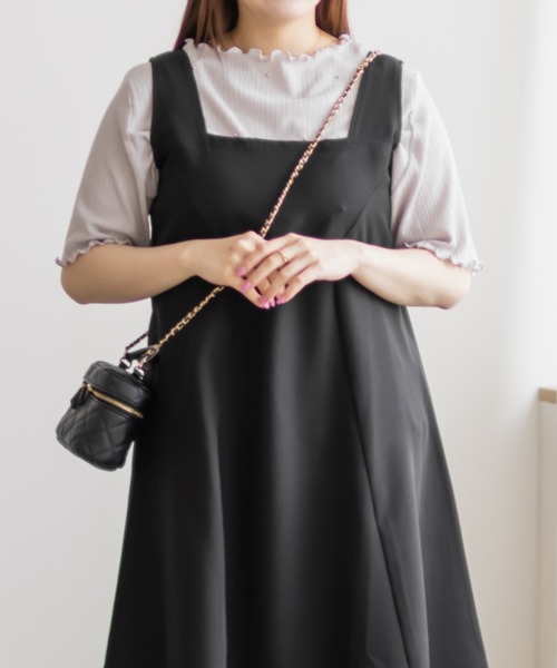 CLETTE(クレット)の「レースキャミソールセット3WAYワンピース(ワンピース・レディース・アイボリー/ブラック・4L/3L/LL)」の4枚目の写真