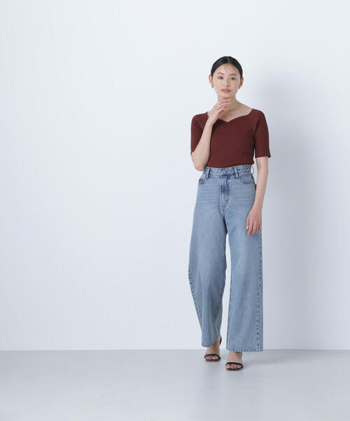 NATURAL BEAUTY BASIC (M) ウール 無地 ニット セーター セール】◇ラグランハートネックニット（ニット/セーター