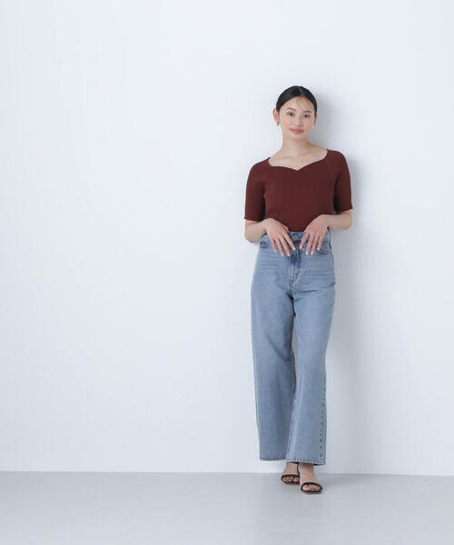 ニット セーター ラグランハートネックニット レディース NATURAL BEAUTY BASIC ニット セーター ラグランハートネック