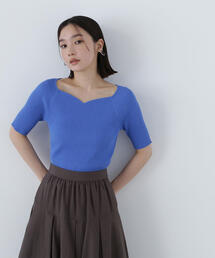★美品 NATURAL BEAUTY BASIC 青 ニット・セーター M ラメシアーオーバーニット | NATURAL BEAUTY BASIC（ナチュラル