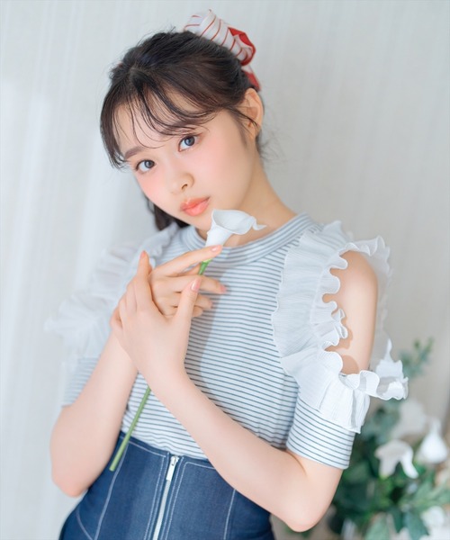 WILLSELECTION（ウィルセレクション）の「バックリボンプリーツフリルカットソー（Tシャツ/カットソー・レディース・ホワイト系その他/オフホワイト/ブラック・FREE）」の22枚目の写真