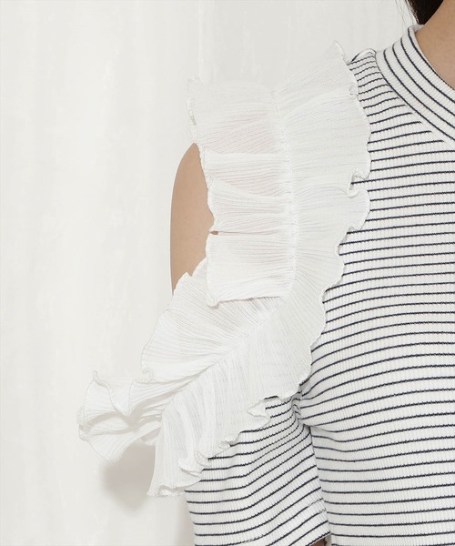 WILLSELECTION（ウィルセレクション）の「バックリボンプリーツフリルカットソー（Tシャツ/カットソー・レディース・ホワイト系その他/オフホワイト/ブラック・FREE）」の13枚目の写真