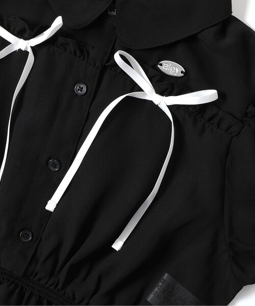 algy（アルジー）の「シアーりぼんブラウス（シャツ/ブラウス・キッズ・オフホワイト/ブラック・XX-SMALL/X-SMALL/MEDIUM/SMALL）」の7枚目の写真