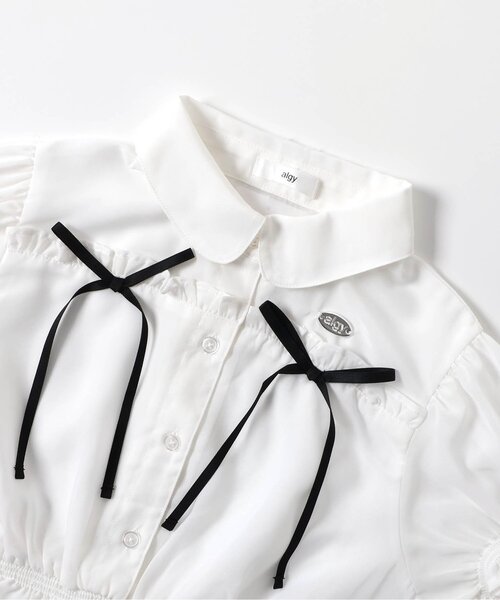 algy（アルジー）の「シアーりぼんブラウス（シャツ/ブラウス・キッズ・オフホワイト/ブラック・XX-SMALL/X-SMALL/MEDIUM/SMALL）」の8枚目の写真