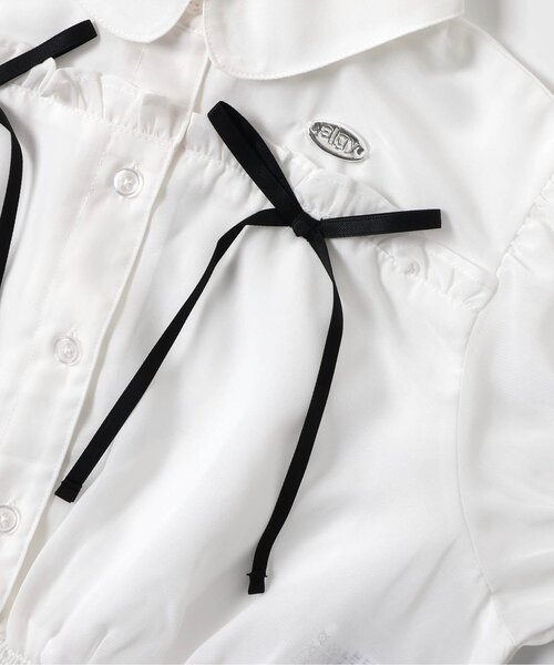 algy（アルジー）の「シアーりぼんブラウス（シャツ/ブラウス・キッズ・オフホワイト/ブラック・XX-SMALL/X-SMALL/MEDIUM/SMALL）」の9枚目の写真