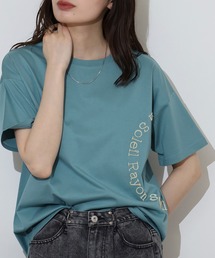 BRODIAEA 歯ブラシ加工サークルロゴ半袖Tシャツ