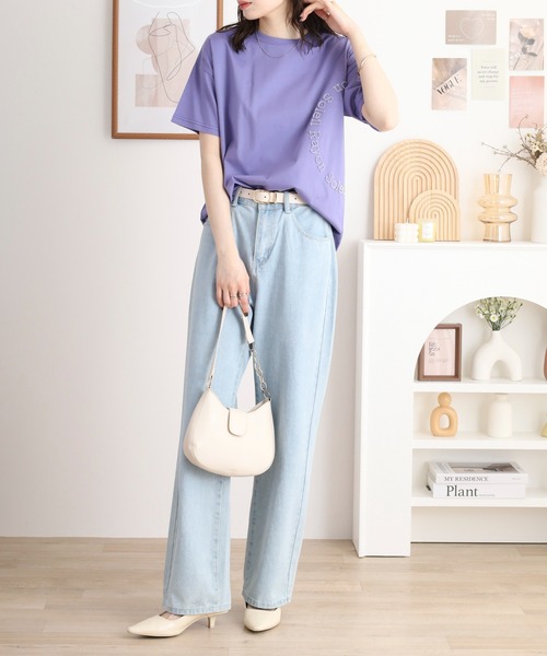 BRODIAEA(ブローディア)の「BRODIAEA 歯ブラシ加工サークルロゴ半袖Tシャツ(Tシャツ/カットソー・レディース・ブラウン/グリーン/パープル/ブラック・40)」の21枚目の写真
