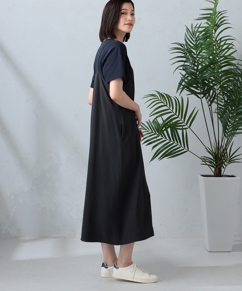 GALLORIA（ギャローリア）の「ドビーキャミワンピース（ワンピース・レディース・ライトグレー/ネイビー/ベージュ・LL/L/M/S）」の4枚目の写真