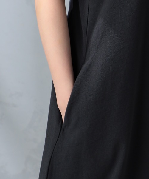 GALLORIA（ギャローリア）の「ドビーキャミワンピース（ワンピース・レディース・ライトグレー/ネイビー/ベージュ・LL/L/M/S）」の6枚目の写真