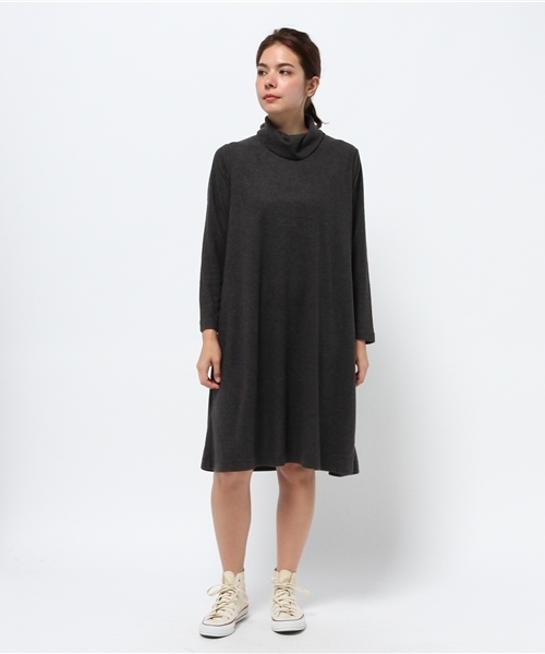 LBC（エルビーシー）の「om起毛天竺タートルワンピース（ワンピース・レディース・ダークグレー/ベージュ/ブラック・MEDIUM）」の7枚目の写真