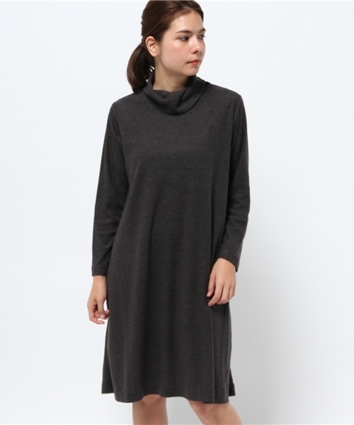 LBC（エルビーシー）の「om起毛天竺タートルワンピース（ワンピース・レディース・ダークグレー/ベージュ/ブラック・MEDIUM）」の12枚目の写真