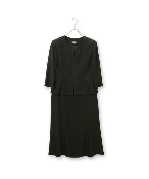 新品未使用　喪服　ワンピース 清涼ブラックフォーマル】ツーピース風前開きワンピース｜喪服