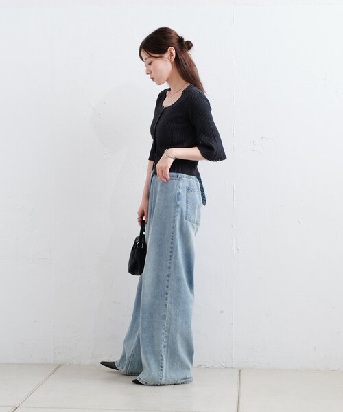 borderリブニットもくもくスタイ 　１枚900yen　【名入れ可】2色展開 borderリブニットもくもくスタイ 1枚900yen【名入れ可】2色展開