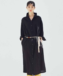 MEDE19F | MEDE19F 日陰をまとうシャツコートワンピース〈ブラック〉(ワンピース)