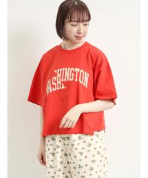 ブロッキングロゴプリントTシャツ