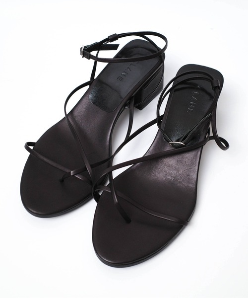 CLANE(クラネ)の「【PH1】【CLANE】LINE STRAP SANDAL 18115-8411(サンダル・レディース・ベージュ/ブラック・36/38)」の2枚目の写真