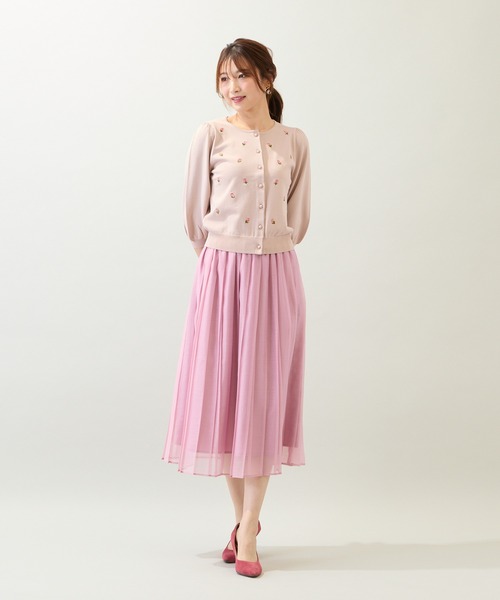 Rose Tiara(ローズティアラ)の「【セットアップ対応】フレアプリーツスカート(スカート・レディース・ピンク/ブラック・38/42/46)」の3枚目の写真