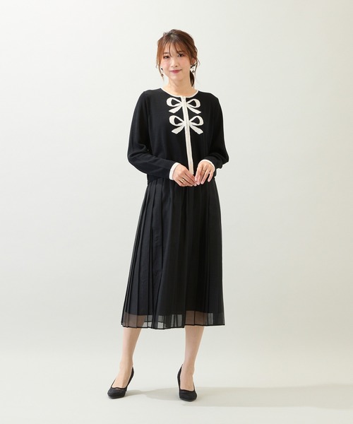 Rose Tiara(ローズティアラ)の「【セットアップ対応】フレアプリーツスカート(スカート・レディース・ピンク/ブラック・38/42/46)」の10枚目の写真