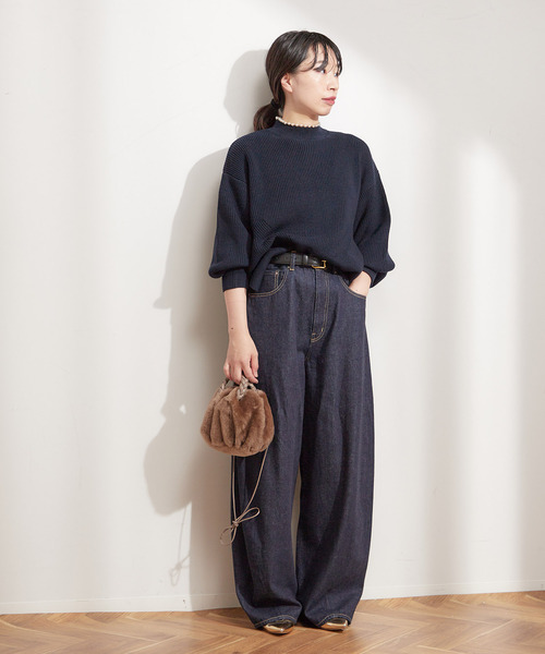 journal standard L'essage（ジャーナルスタンダードレサージュ）の「《追加2》ルーズウェービング 3D デニムパンツ（デニムパンツ・レディース・ブラック/ネイビー/ブルー系その他・38/36）」の9枚目の写真