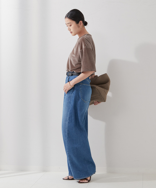 journal standard L'essage（ジャーナルスタンダードレサージュ）の「《追加2》ルーズウェービング 3D デニムパンツ（デニムパンツ・レディース・ブラック/ネイビー/ブルー系その他・38/36）」の14枚目の写真