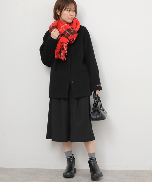TWEED MILL(ツイードミル)の「《追加》【TWEEDMILL/ツイードミル】 チェックストール(マフラー・レディース・ブラウン/ダークパープル/カーキ/レッド/グリーン・FREE)」の15枚目の写真