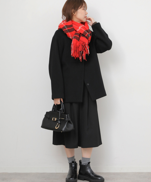 TWEED MILL(ツイードミル)の「《追加》【TWEEDMILL/ツイードミル】 チェックストール(マフラー・レディース・ブラウン/ダークパープル/カーキ/レッド/グリーン・FREE)」の16枚目の写真