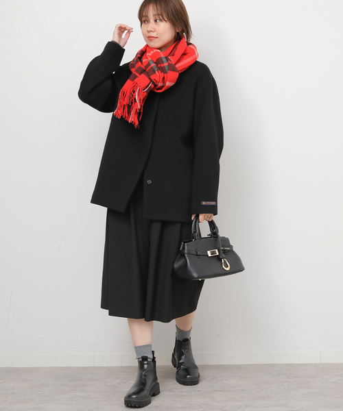 TWEED MILL(ツイードミル)の「《追加》【TWEEDMILL/ツイードミル】 チェックストール(マフラー・レディース・ブラウン/ダークパープル/カーキ/レッド/グリーン・FREE)」の17枚目の写真