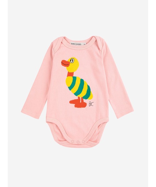 BOBO CHOSES(ボボショーズ)の「Stripped Duck body(ロンパース・キッズ・ライトピンク・18MONTH/12MONTH/3MONTH/6MONTH/24MONTH)」の1枚目の写真