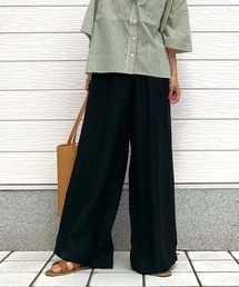 Q | レーヨンスラブワイドパンツ(その他パンツ)