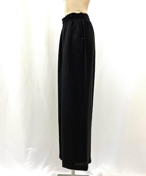 Q（キュー）の「レーヨンスラブワイドパンツ（その他パンツ・レディース・オリーブ/ブラック・MEDIUM）」の6枚目の写真
