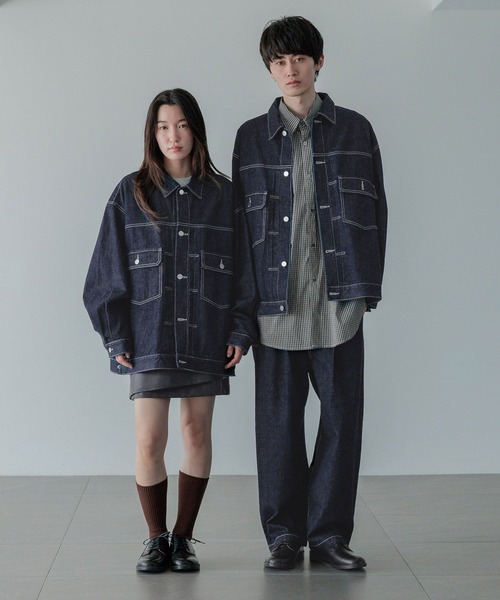 LOWRYS FARM(ローリーズファーム)の「【LFM(U)】デニムタックジャケット 571361(デニムジャケット・メンズ・ブラック/ネイビー/ブラック系その他・MEDIUM/LARGE)」の4枚目の写真
