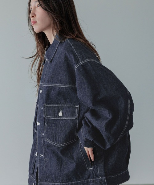 LOWRYS FARM(ローリーズファーム)の「【LFM(U)】デニムタックジャケット 571361(デニムジャケット・メンズ・ブラック/ネイビー/ブラック系その他・MEDIUM/LARGE)」の9枚目の写真