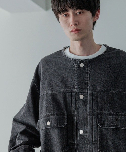 LOWRYS FARM(ローリーズファーム)の「【LFM(U)】デニムタックジャケット 571361(デニムジャケット・メンズ・ブラック/ネイビー/ブラック系その他・MEDIUM/LARGE)」の19枚目の写真