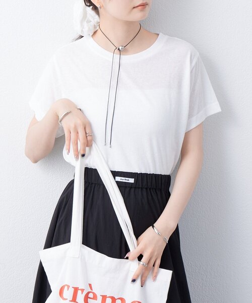 mystic(ミスティック)の「シンプルTシャツ(Tシャツ/カットソー・レディース・ブルー/オフホワイト/ブラック/ピンク・FREE)」の3枚目の写真